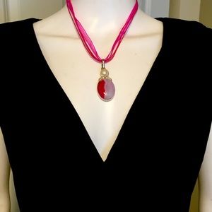 Beautiful Handmade One of a Kind Rose Quartz Agate Necklace